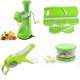 SM Combo of Green Fruit Juicer, 6 In 1 Vegetable Cutter, 2 In 1 Vegetable Cutter Cum Peeler & Garlic Crusher