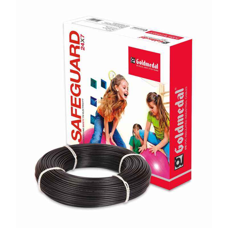Goldmedal 90m 4 Sq mm Black FR PVC Wire