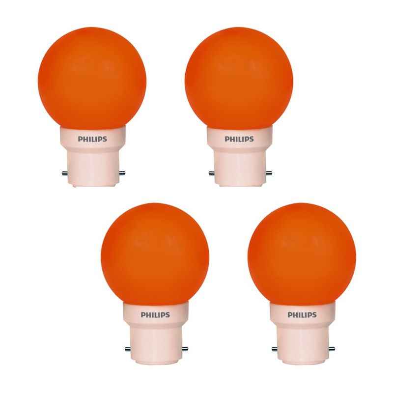 Philips 0.5W B-22 Orange LED Deco Bulbs (Pack of 4)
