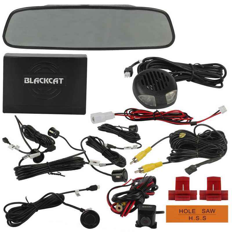 Black Cat 4.3 Inch Video Parking Sensor Mirror with Bumper Camera, VPS M