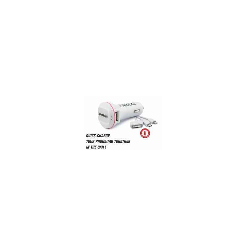 Black Cat Dual USB 2.1A Mobile Charger with 3 in 1 Cable