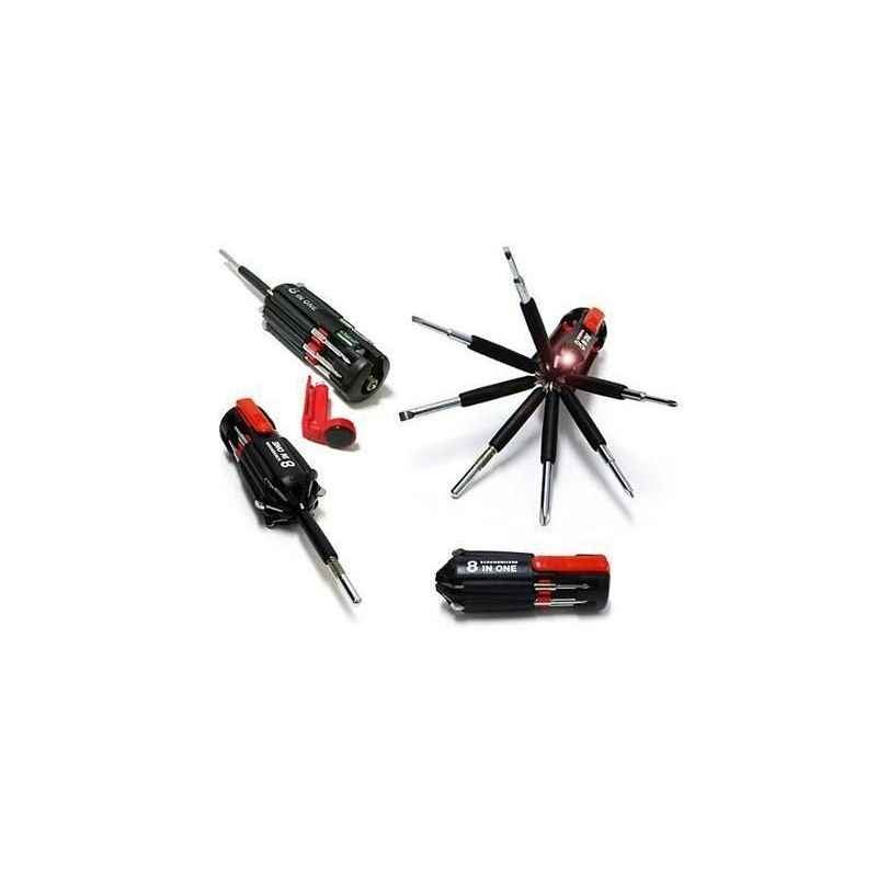 Evergreen 8 In 1 LED Torch Portable Screw Driver Tool Kit