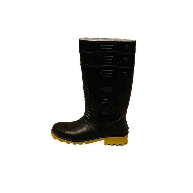 Hillson 15 Inch Black Steel Toe PVC Work Gumboots, Size: 9
