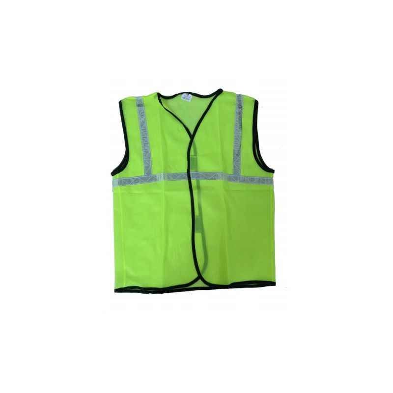 Ufo Green Safety Jacket with 1 Inch Reflective Tape, Size: XL
