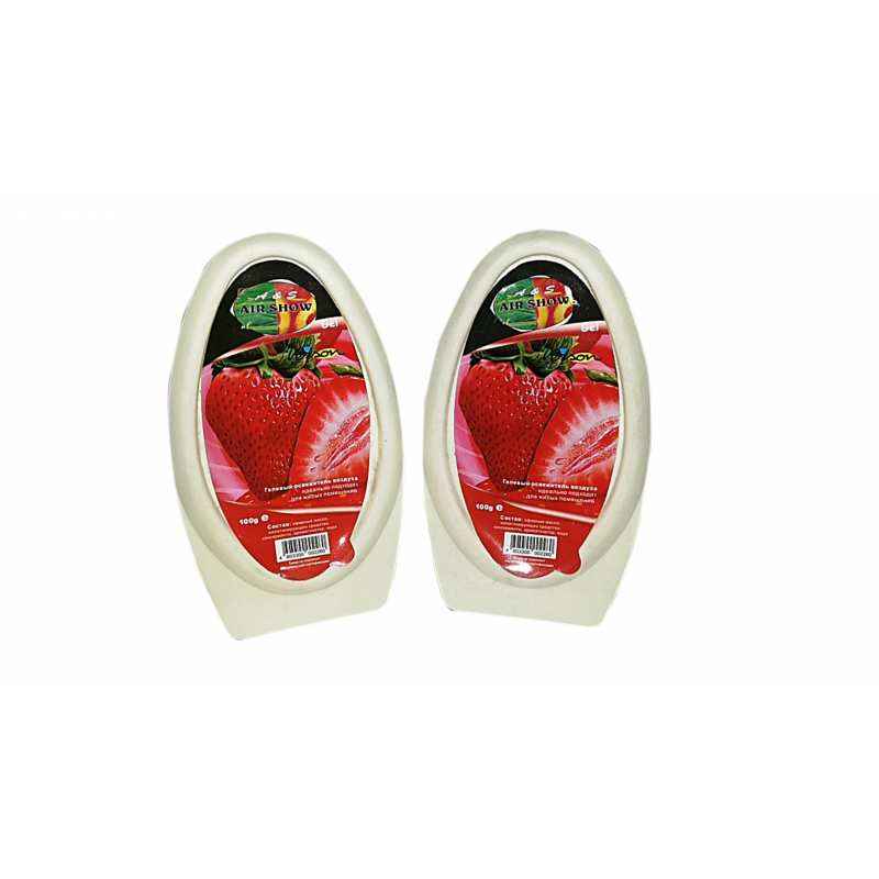 Air Show 100g Strawberry Oval Gel Air Freshener, G010 (Pack of 2)
