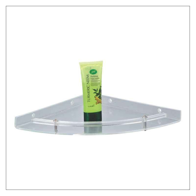 Kamal PVC Acrylic Corner Shelf, 10 Inch, ACC-1176