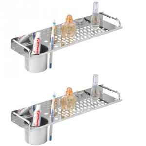 Kamal SS Straight Shelf with Tumbler, ACC-1188-S2 (Pack of 2)
