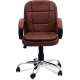 Mezonite Brown Medium Back Leatherette Office Chair (Pack of 2)