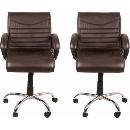 Buy Mezonite High Back Leatherette Brown Office Chair, Dimensions: 95x45x60  cm Online At Price ₹5799