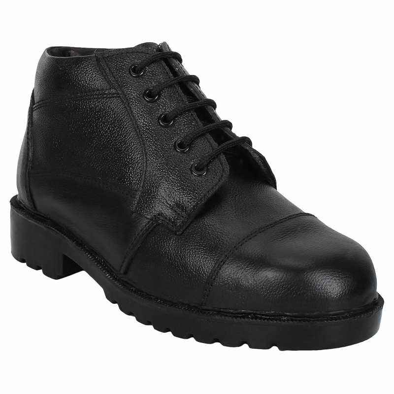 RoarKing 171 Leather Steel Toe Black Safety Shoes, Size: 8