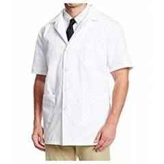 Shakuntla White Cotton Half Sleeve Apron Lab Coat, Size: XL