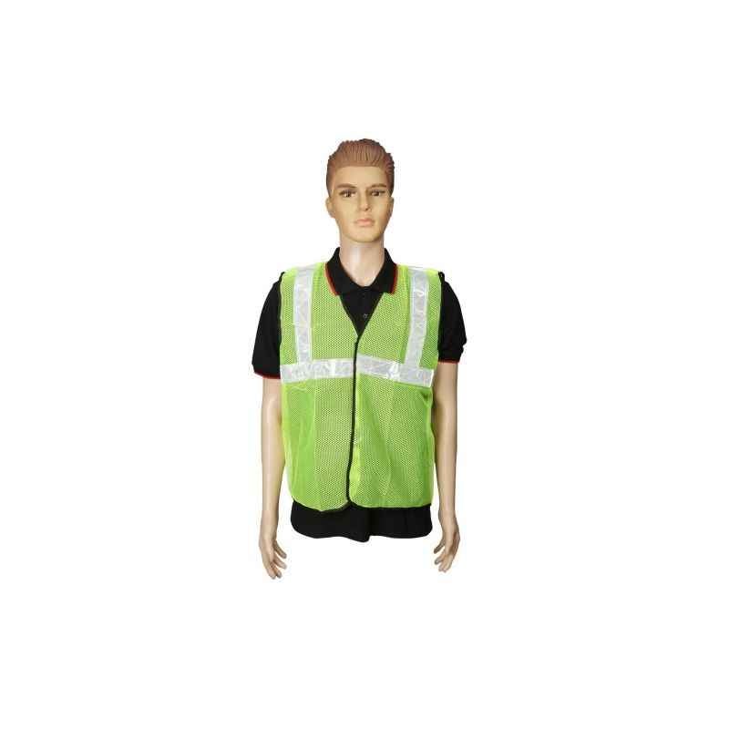 Safari 2 Inch Green Net Reflective Safety Jacket, OR-N002
