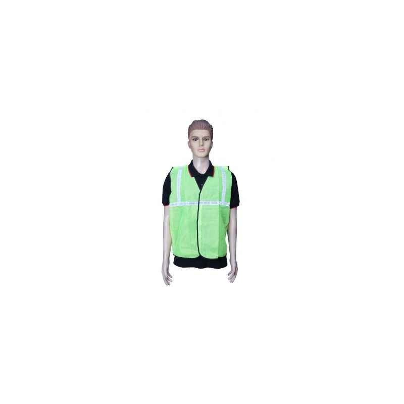 Kasa Life 1 Inch Cloth Type Green Reflective Safety jacket, KL-1CG (Pack of 5)