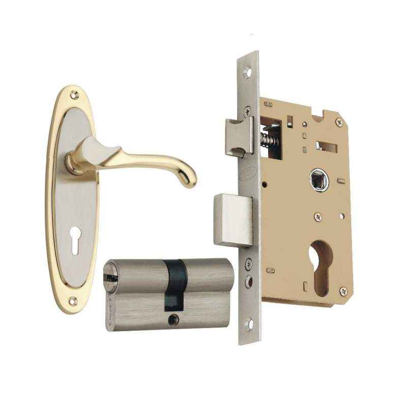 Spider Brass Mortice Lock Set with 3 Key, FB26SG + SCLCS