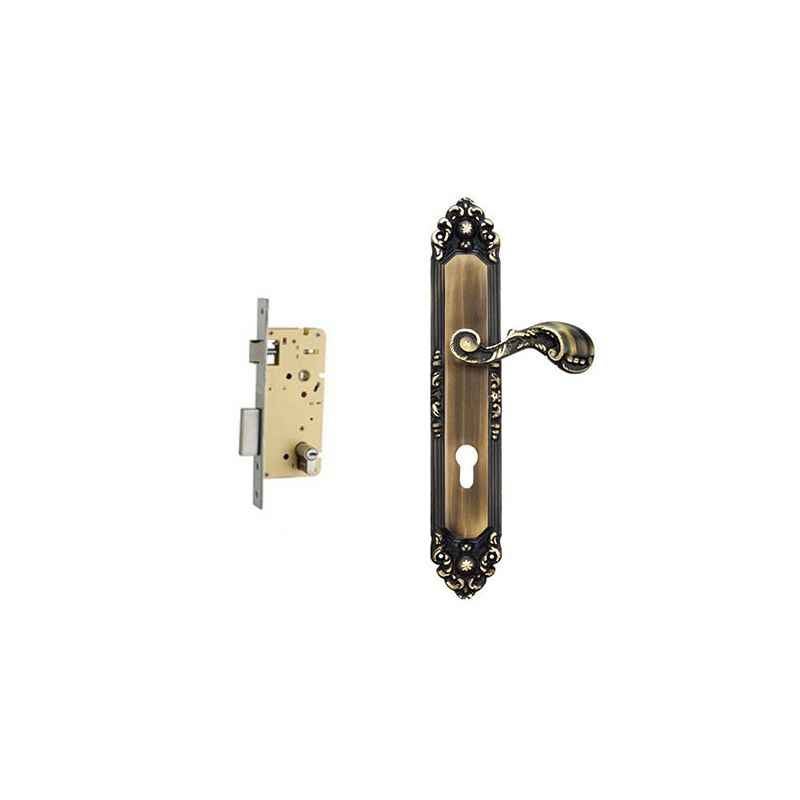 Plaza Elegance Antique Finish Handle with 250mm Pin Cylinder Mortice Lock & 3 Keys