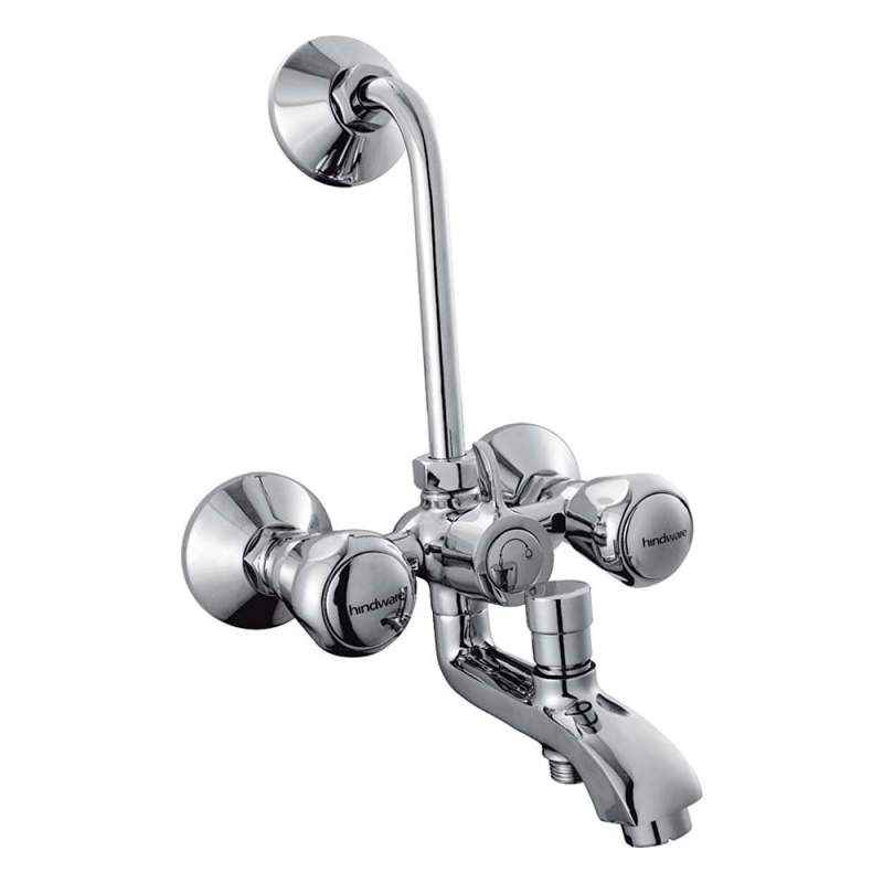 Hindware F100022QT Contessa Wall Mixer 3In1 Provision For Over Head & Hand Shower With 115mm Long Bend Pipe (Chrome)