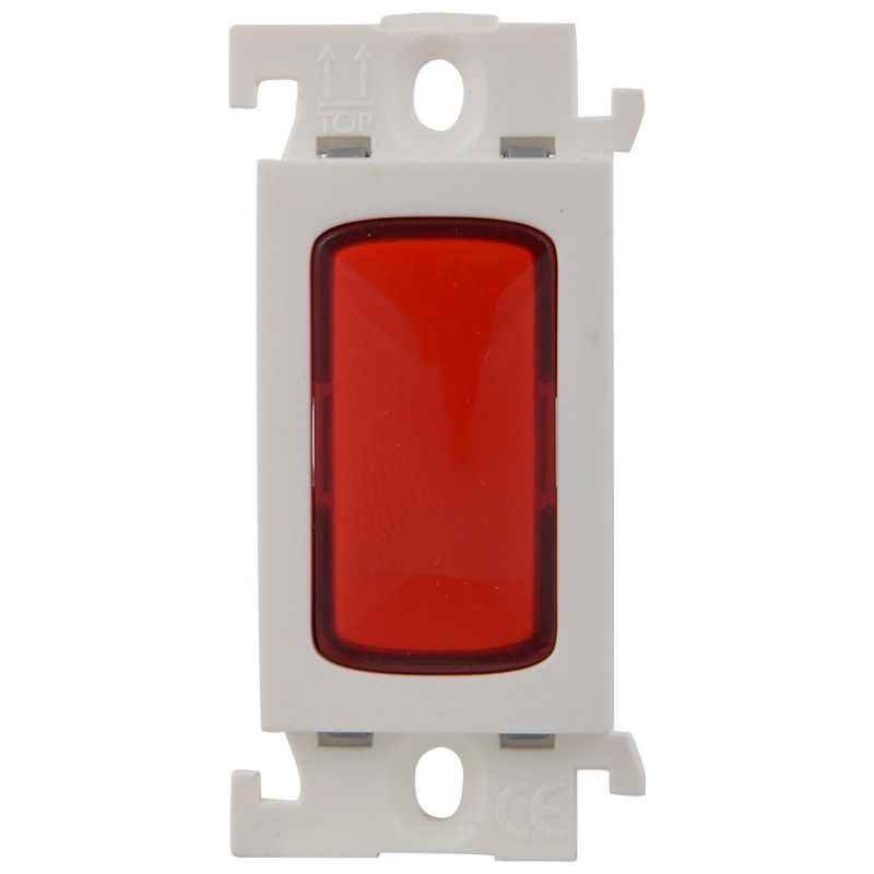 Legrand Mylinc Push Buttons 6 A-250 V AC One-Way SP Bell Push With Indicator -2 Module, 6755 95, (Pack of 3)