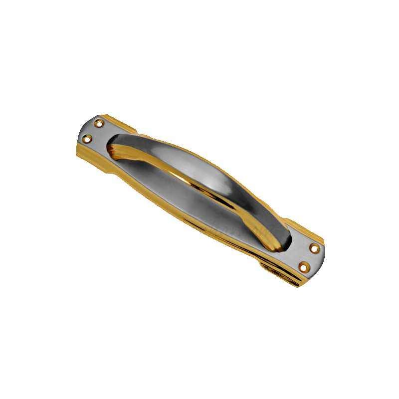 Smart Shophar 8 Inch Brass Gold Silver Tado Plate Handle, 50872-BPHT-GS08