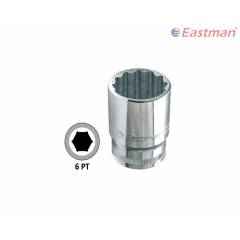 Eastman 1/2 inch Drive Hex Sockets -CRV, E-2201, 22 mm (Pack of 6)