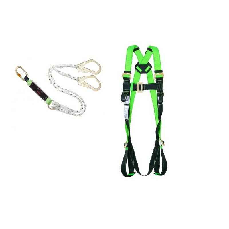 Karam Rhino Full Body Safety Harness with Twisted Rope E.A. Forked Lanyard, PN22(PN351)