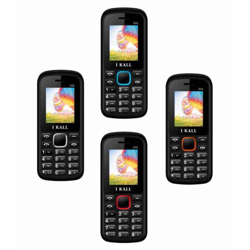I Kall K55 Red, Blue, White & Black Feature Phone Combo