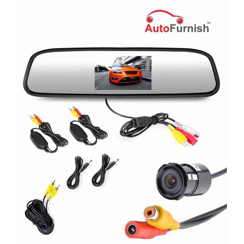 Autofurnish 4.3 Inch Rear View Mirror TFT LED Screen with Waterproof Reverse Parking Camera