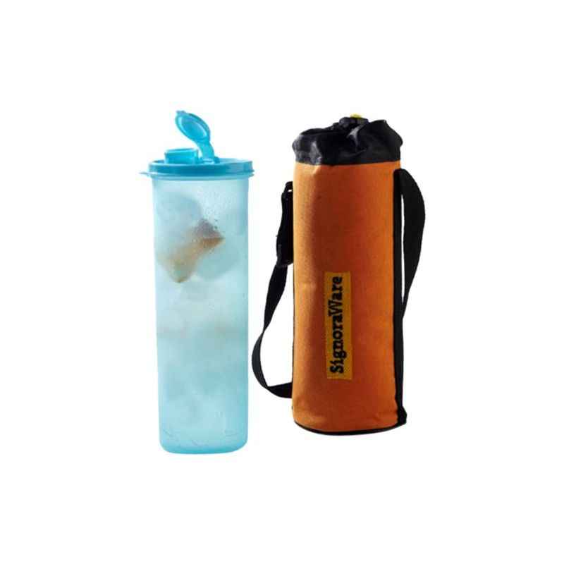 Signoraware Turquoise 890 ml Sporty Water Bottle with Bag, 410