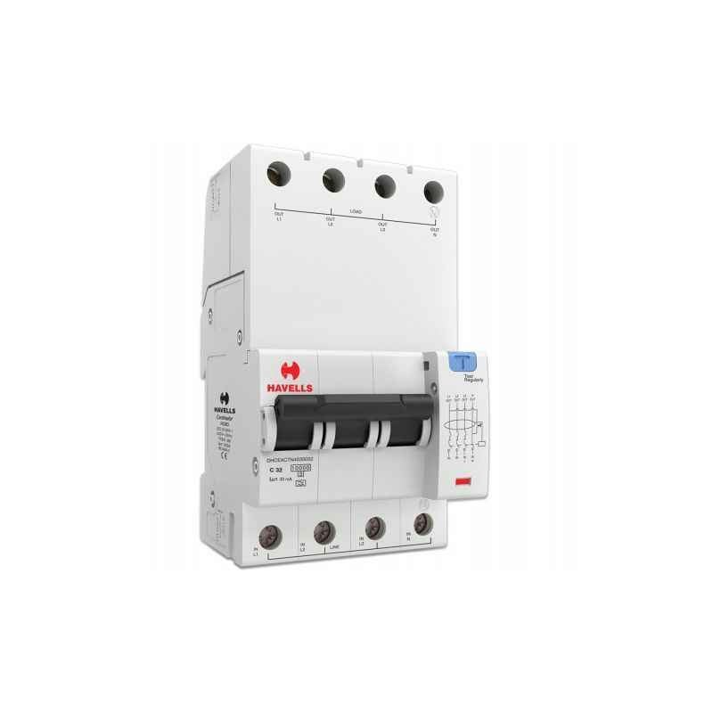 Havells Euro-II 32A TPN A Type RCBO, DHCEACTN4030032