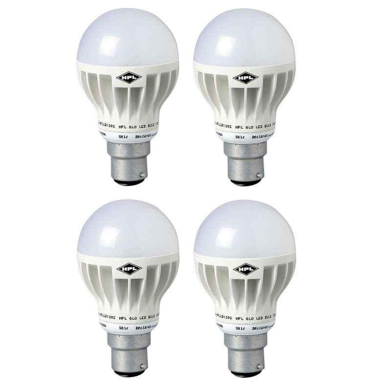 HPL 12W B-22 Cool White LED Bulbs, HG000404 (Pack of 4)