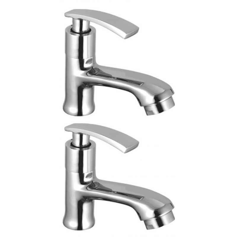 Snowbell Soft Brass Chrome Plated Pillar Faucets (Pack of 2)