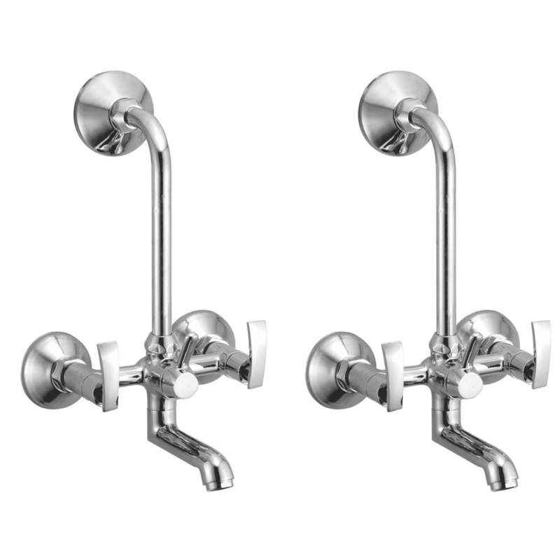 Snowbell Drizzle Soft Brass Chrome Plated 2 in 1 Wall Mixer (Pack of 2)