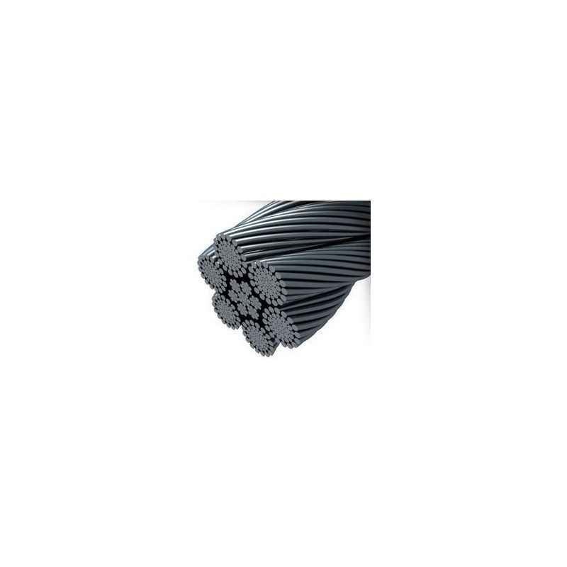 Mahadev 56mm IWRC Ungalvanised Steel Wire Rope, Size 6x37, Length: 1000 m