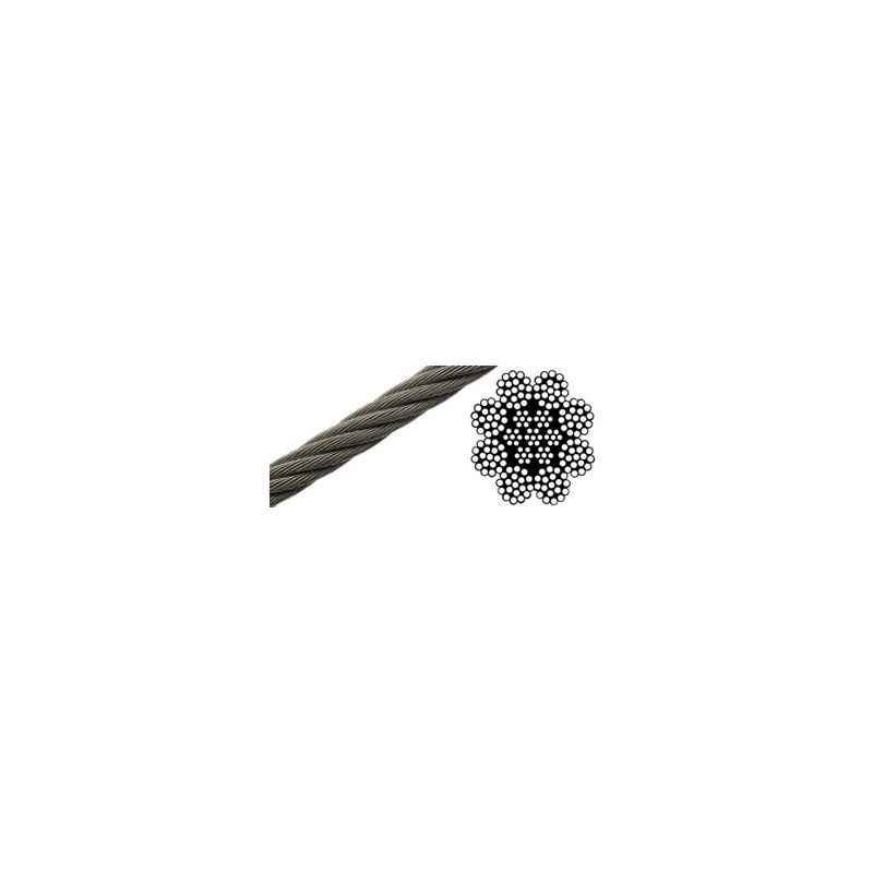 Mahadev 9mm IWRC Ungalvanised Steel Wire Rope, Size 8x19, Length: 1000 m