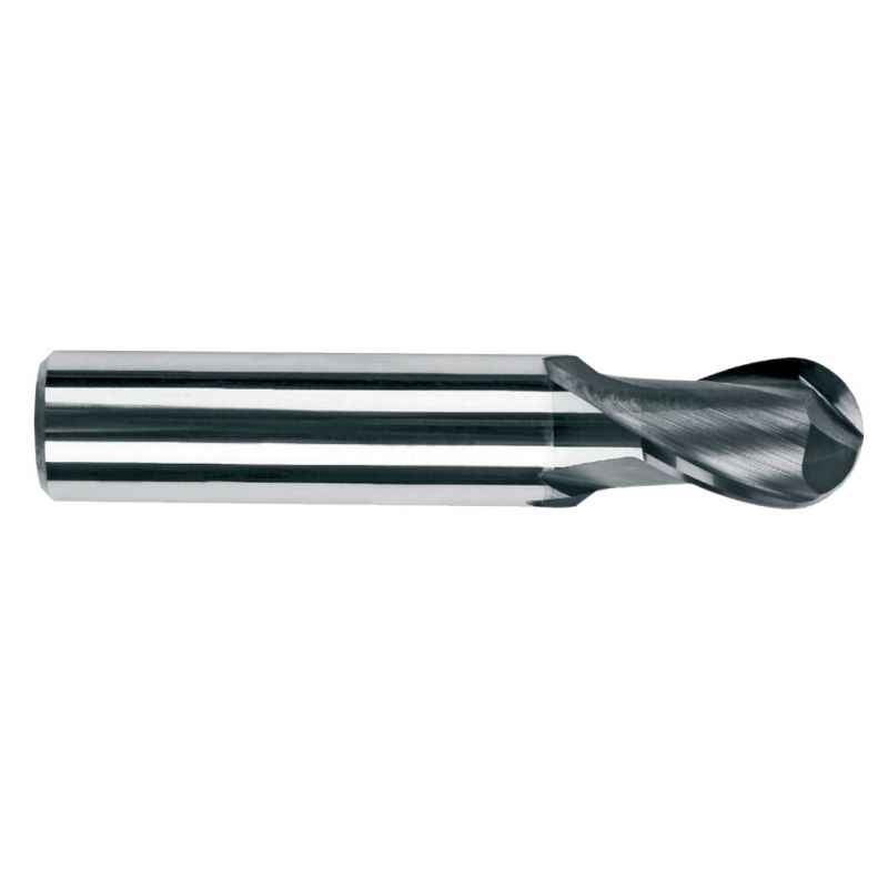 Totem F166 4 mm 2 Flute TiAlN Coated Stub Length Ball Nose Solid Carbide End Mill, FBK0500619, Overall Length: 51 mm