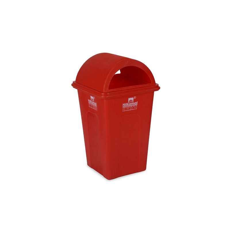 Nilkamal 80 Litre Red Virgin Plastic Dustbin, RFLB80L1, Dimension: 75x43x43 cm