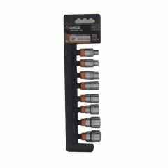 Groz 9 Pieces 3/8 Inch Drive Hex Socket Sets, KIT/SKT/H/3-8/9LH/UG