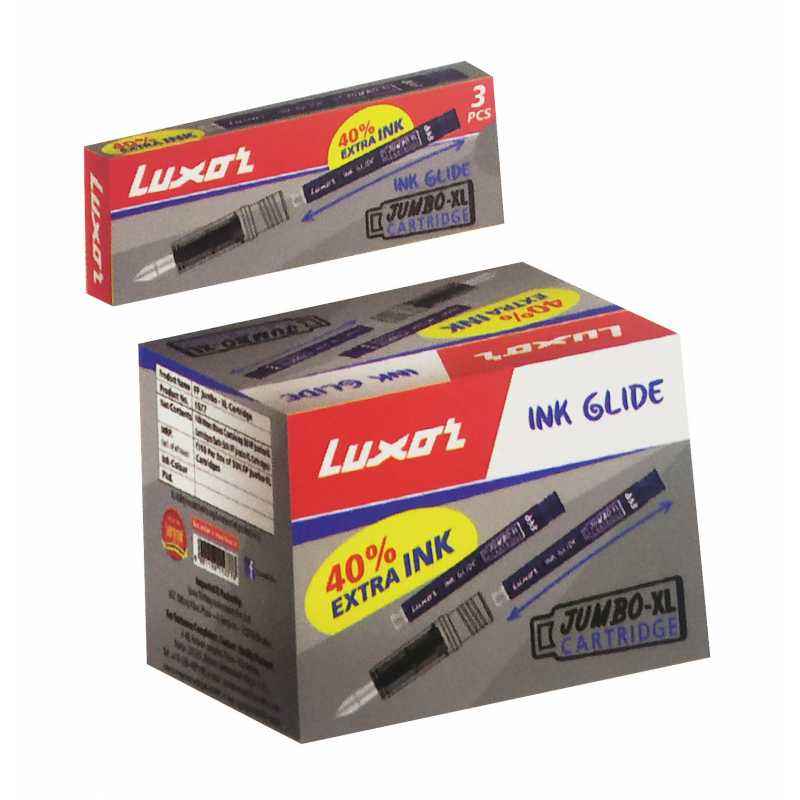 Luxor 1677 Blue Fountain Pen Jumbo XL Ink Cartridge Box
