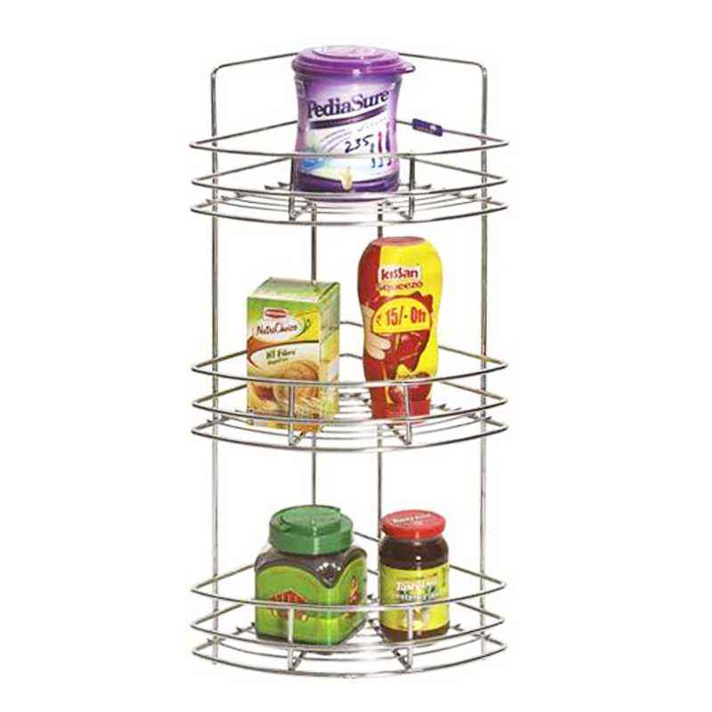 Abyss ABDY-0115 Stainless Steel Chrome Corner Triple Basket