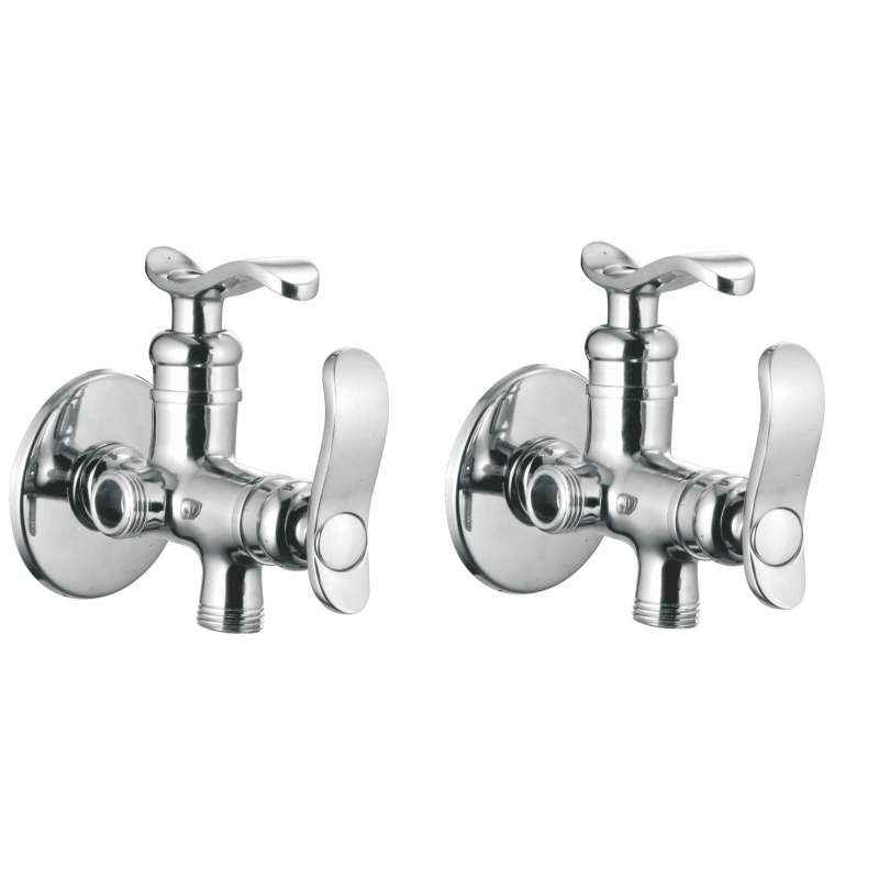 Apree Devos Silver Brass 2 in 1 Angle Faucet (Pack of 2)