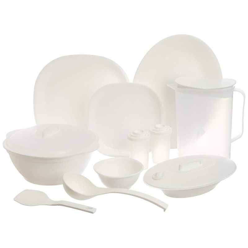Signoraware White 38 Pieces Square Dinner Set, 210