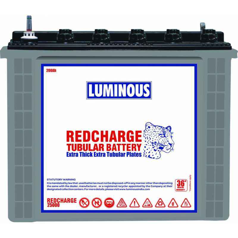 Luminous 200Ah Red Charge 25000 Tubular Battery