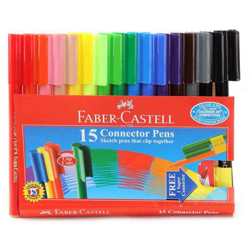 Faber-Castell Connector Pen Set, 153016 (Pack of 15)