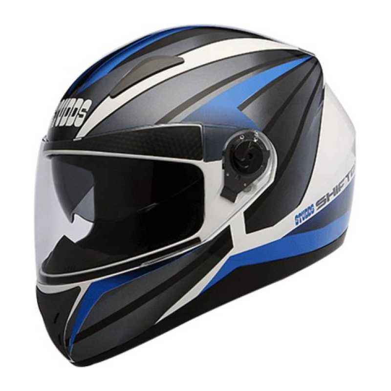 Studds Shifter Blue White Full Face Helmet, Size (Large, 580 mm)