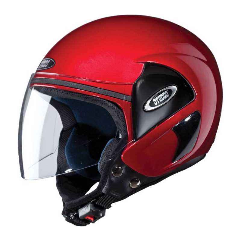 Studds Cub Motorsports Cherry Red Open Face Helmet, Size (Large, 580 mm)