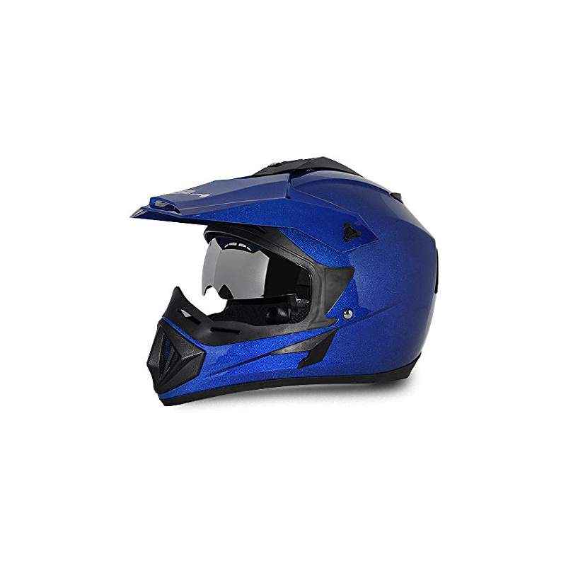 Vega Vega Off Road Full Face Metallic Blue Helmet, Size (Medium, 580 mm)