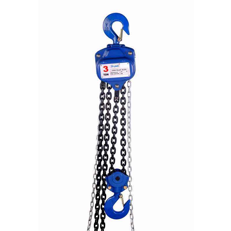 Orpek 2 Ton 3m Lift Chain Pulley Block, KE020203