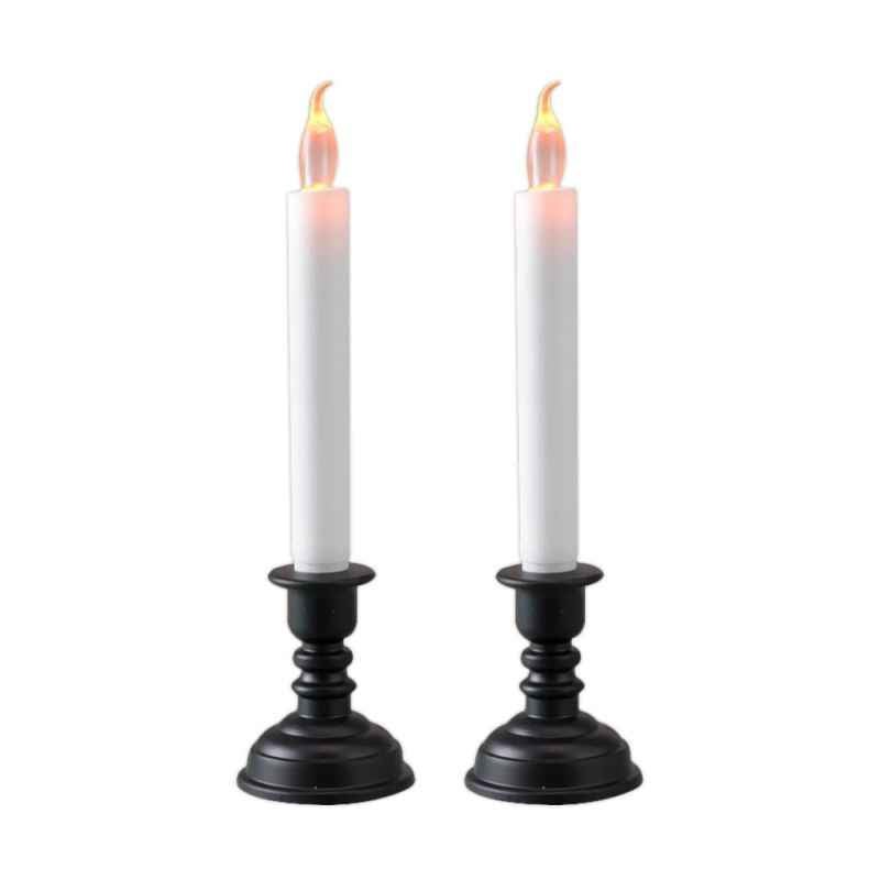 Dizionario E179 Flameless LED Flickering Candle Light with Stand (Pack of 2)
