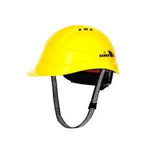 Karam Yellow Ratchet Type Safety Helmets with Plastic Cradle, PN 542 (Pack of 10)
