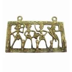 Smart Shophar 11Cm Dhokra Brass Gold Wall Hook with 5 Khunties, 54622-WMK-HLH