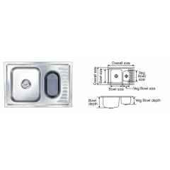 Nirali Fantasy Satin Finish Kitchen Sink, Size: 765x510 mm